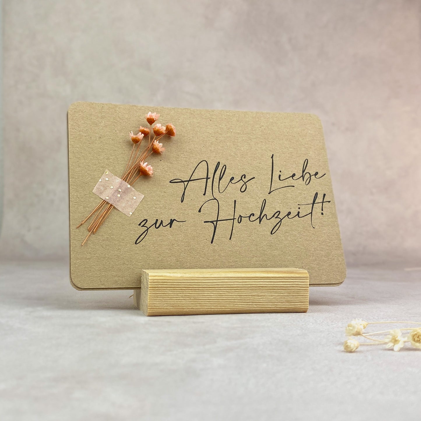 Trockenblumenkarte Hochzeit