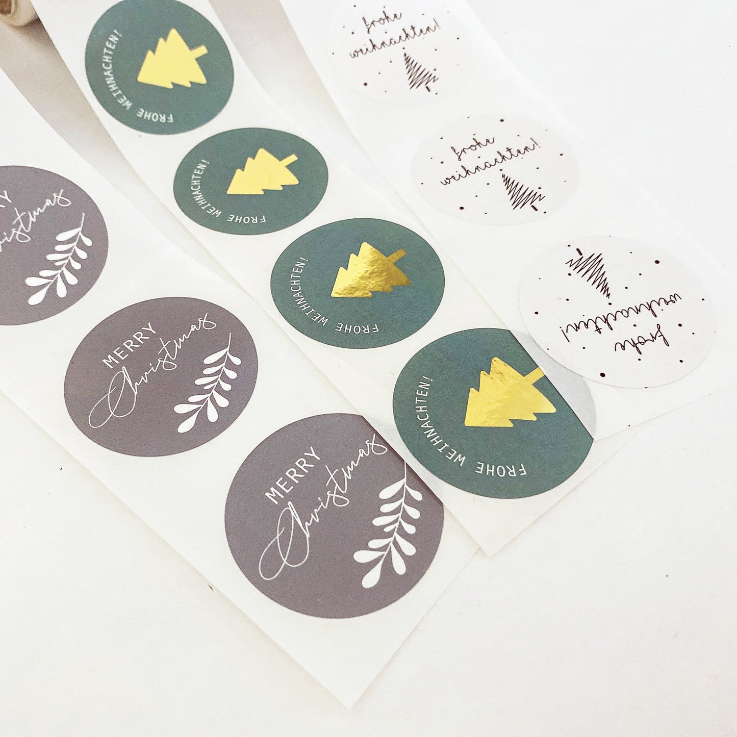 Aufkleber Weihnachten mit Trockenblumen - Set