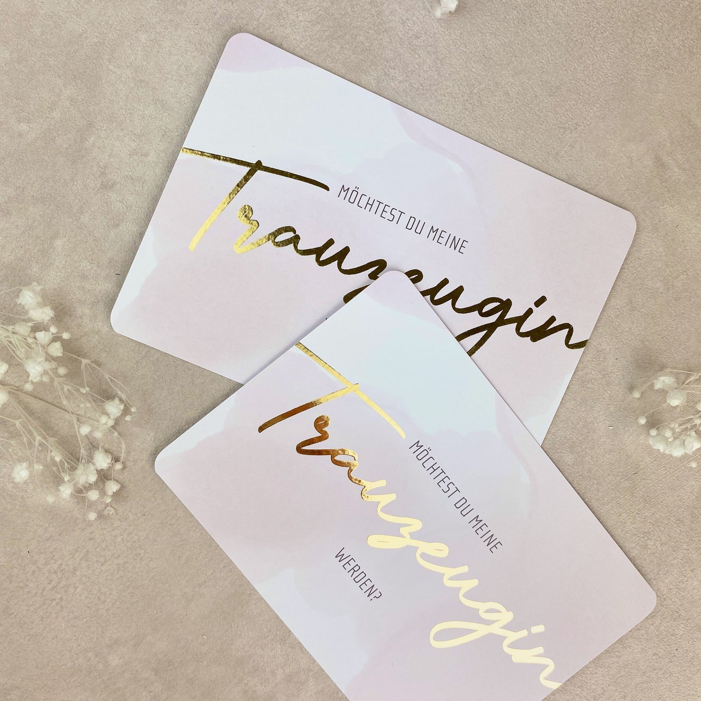Karte Trauzeugin fragen - Rosa/Gold