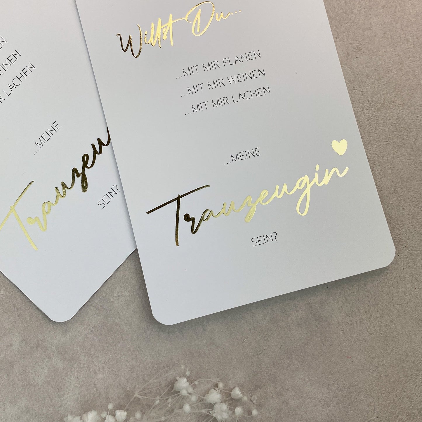 Karte Trauzeugin fragen - Weiß/Gold
