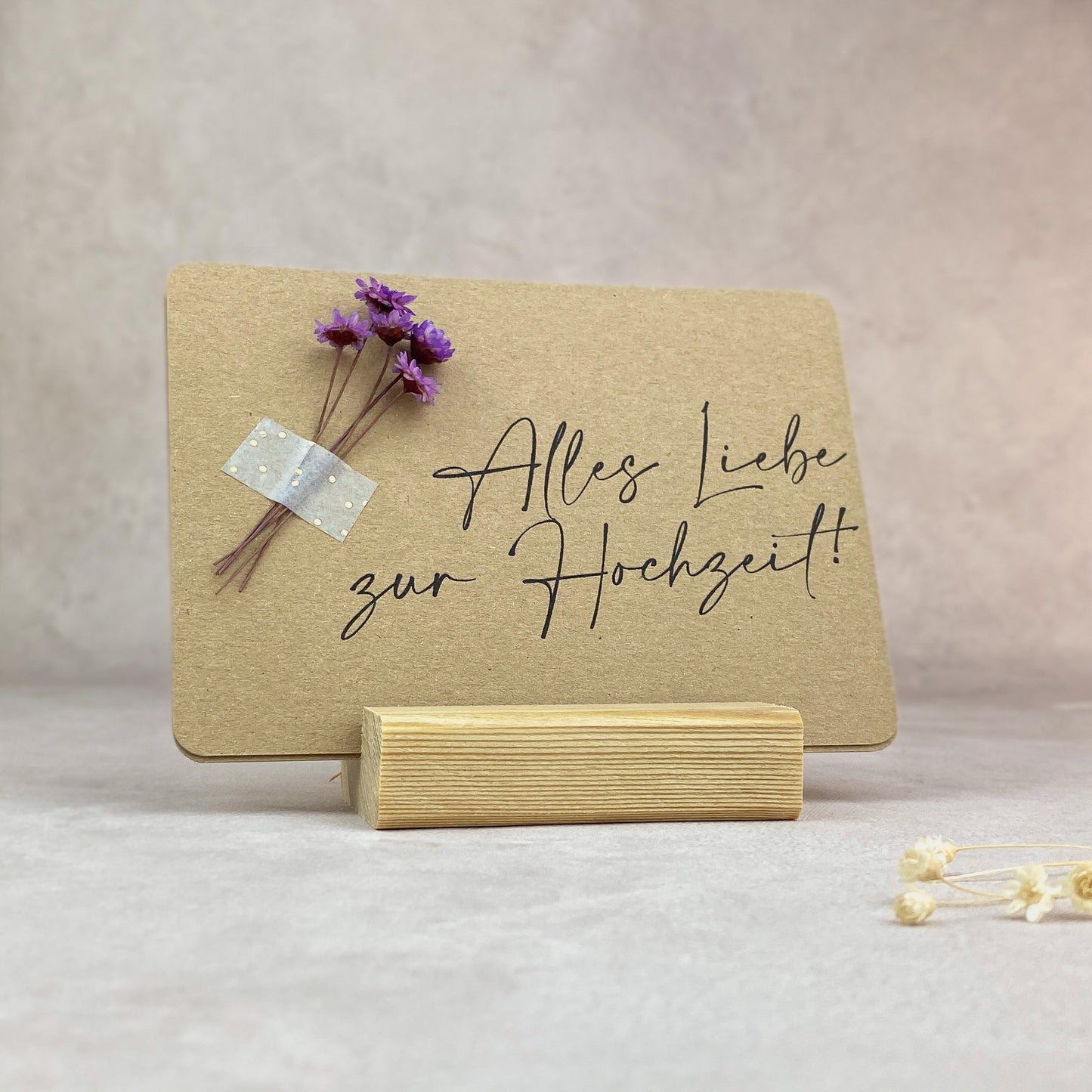 Trockenblumenkarte Hochzeit