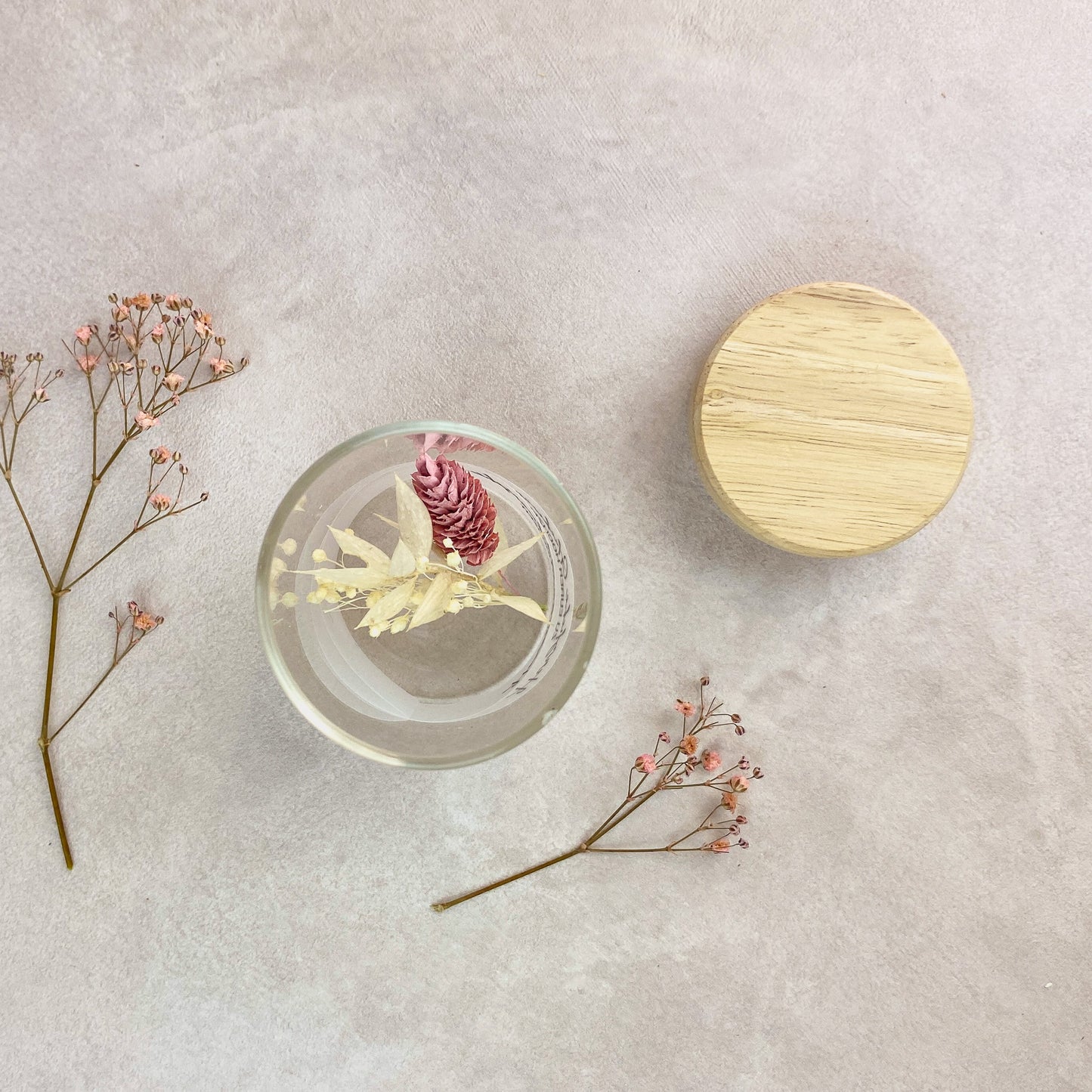 Geschenkglas Hochzeit mit Trockenblumen